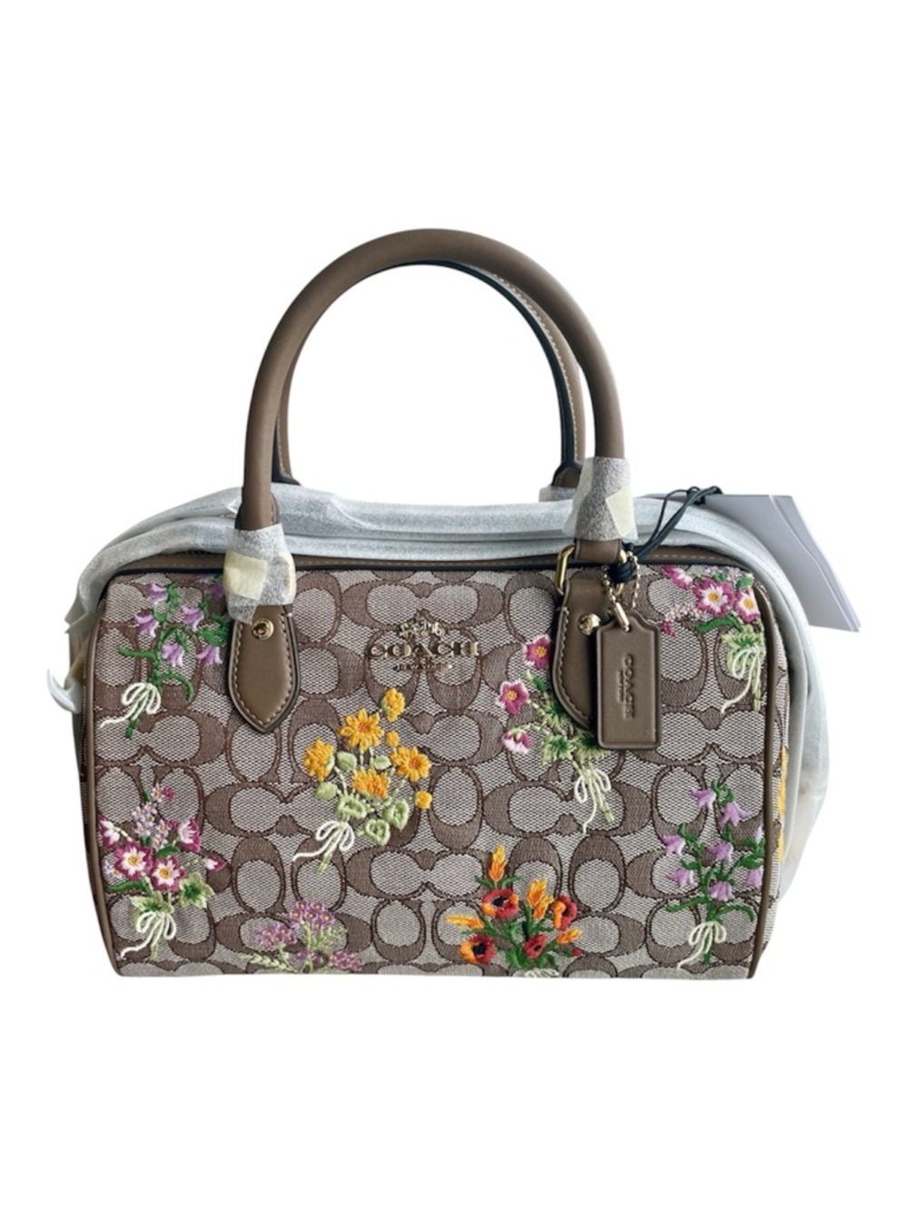 NWT Coach Rowan Crossbody Bag Signature Jacquard with Floral Embroidery CDY31